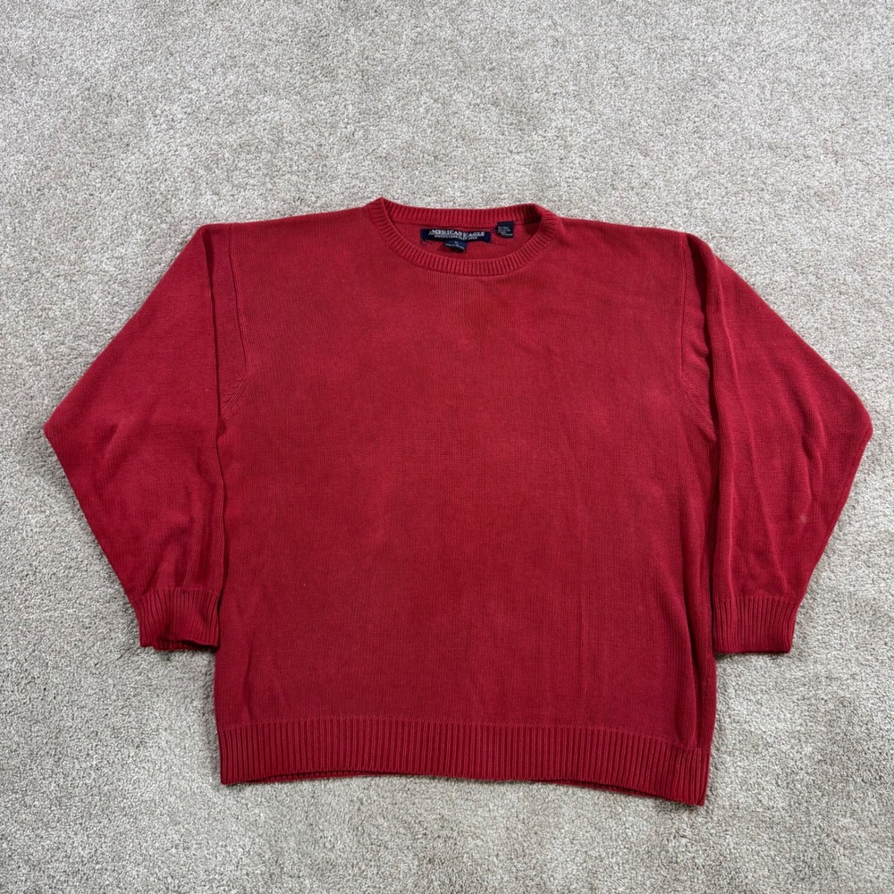 Vintage American Eagle Outfitters Mens XL Red Cotton Blend Crewneck Sweater